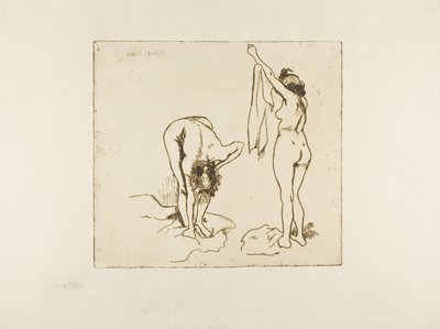 体を拭く女性2人 作： Suzanne Valadon