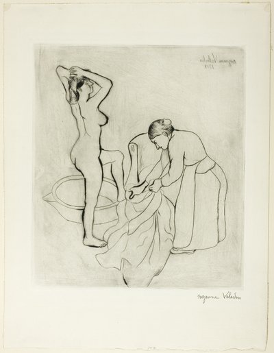 お風呂に入る女性 作： Suzanne Valadon