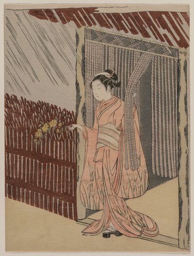 ピンクの服を着た女の子 作： Suzuki Harunobu