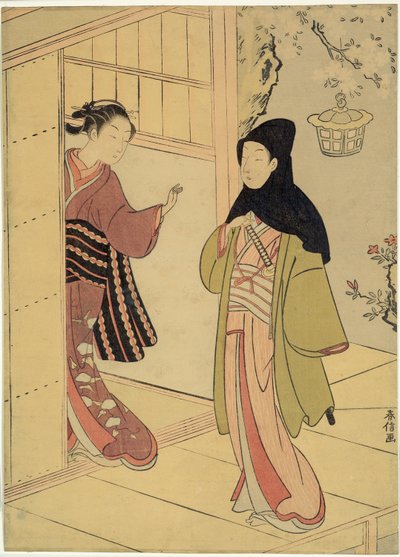 夜の訪問 (十二段祖師のパロディ) 作： Suzuki Harunobu