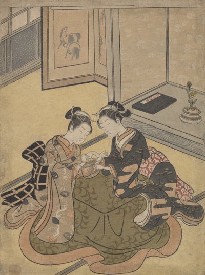 猫のゆりかご、カリフォルニア州。 1765年頃。 1765年。 作： Suzuki Harunobu