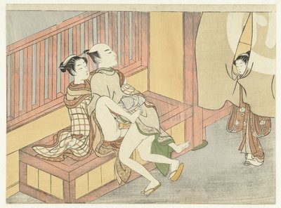 その行動によって捕まります 恋人, 愛し合う, ∥で∥, 見る, 女の子 作： Suzuki Harunobu