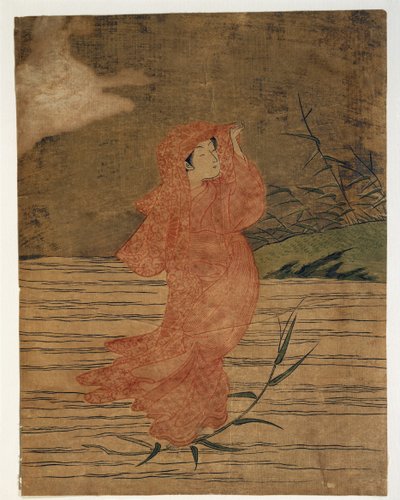 女性の絵のクローズアップ 作： Suzuki Harunobu