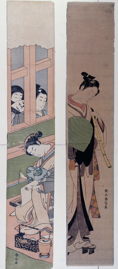 鈴木春信(1725-1770)の「花魁」(日本) 作： Suzuki Harunobu