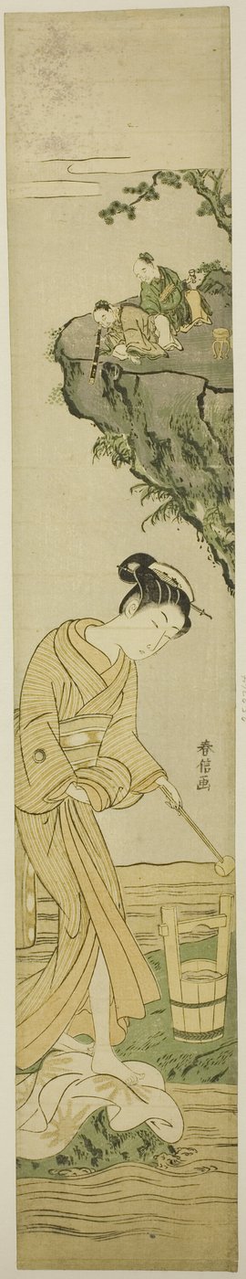 若い美しさをスパイする道教の仙人 作： Suzuki Harunobu