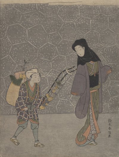 鬼を砕く弓、約。 1765年頃。 1765年。 作： Suzuki Harunobu