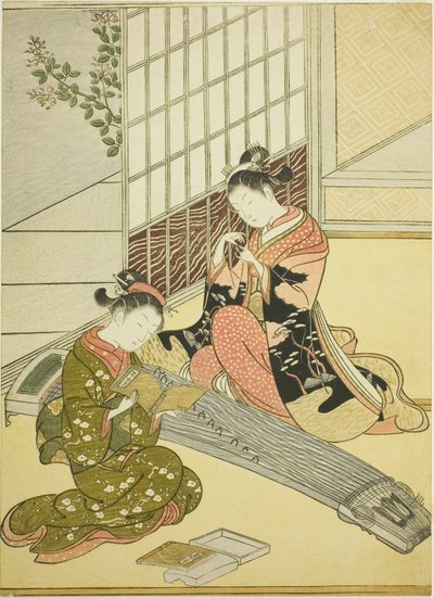 『座敷八景』より 琴路落雁 作： Suzuki Harunobu