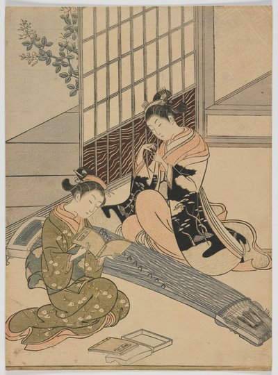 江戸時代の江戸時代のガチョウ、1766年頃（色版画） 作： Suzuki Harunobu