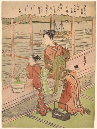 Double-Flowered Cherry: Motoura of the Minami Yamasakiya (Minami Yamasakiya uchi Motoura, Yaezakura), from the series "Beauties of the Floating World Compared to Flowers (Ukiyo bijin hana ni yosu)" 作： Suzuki Harunobu