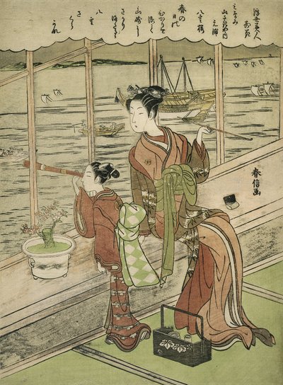 八重桜：南山崎屋本浦 作： Suzuki Harunobu