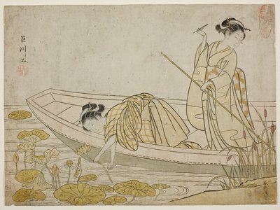 蓮の花を集める 作： Suzuki Harunobu