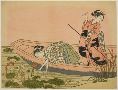 蓮の花を集める 作： Suzuki Harunobu