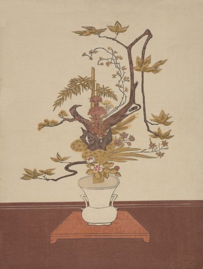 池の坊スタイルの池花アレンジ、おそらく1765.、おそらく1765. 作： Suzuki Harunobu