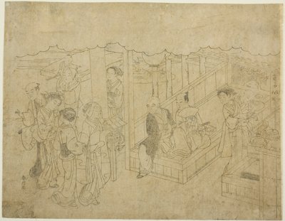 「金礼錦みさおぐるま」連載第1弾「見合」原版原画 作： Suzuki Harunobu