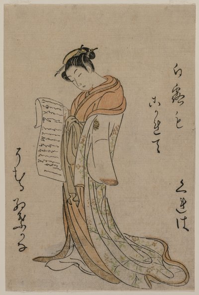 楽屋美人選 楽世屋の紅羽 作： Suzuki Harunobu