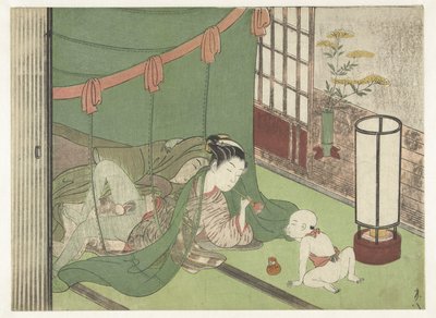愛のカップルと子供 作： Suzuki Harunobu
