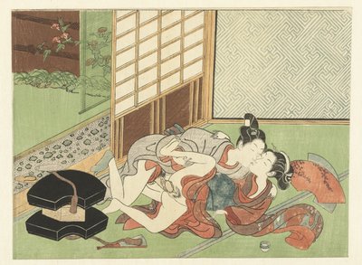 畳の上の愛のカップル。 作： Suzuki Harunobu