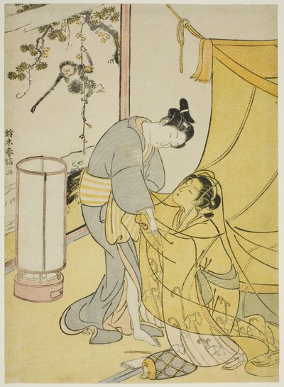夜明けに別れを告げる恋人たち 作： Suzuki Harunobu