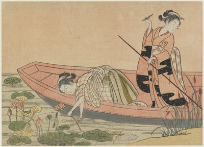 1765年以降の周毛州の三垂（色木版画） 作： Suzuki Harunobu