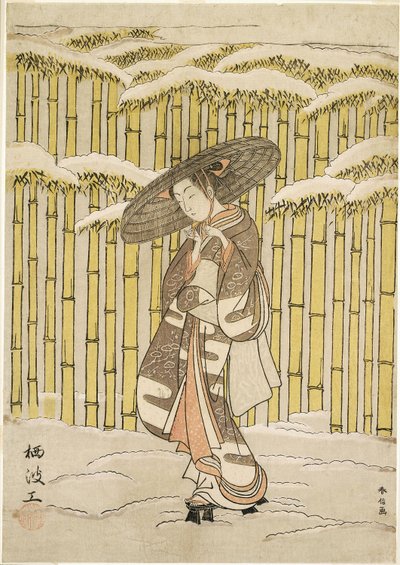 竹林を抜ける 作： Suzuki Harunobu