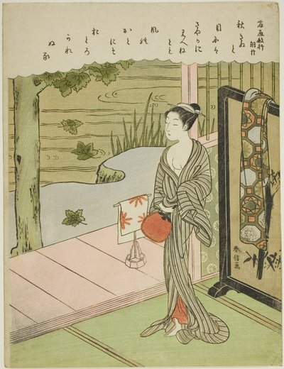 藤原俊行の詩、無題の三十六歌仙 作： Suzuki Harunobu