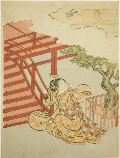 雲上カッコウの鳴き声（源頼政パロディ） 作： Suzuki Harunobu
