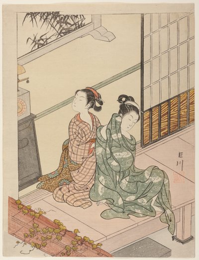 『座敷八景』より 時計の晩鐘 作： Suzuki Harunobu