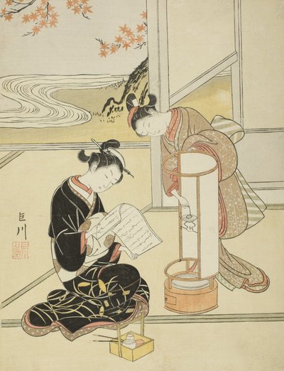 ランプの夕焼け 作： Suzuki Harunobu