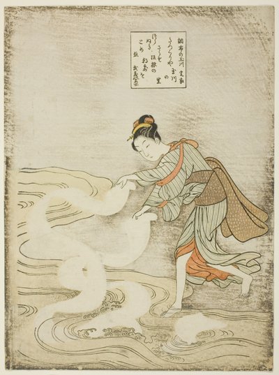 無題 六珠川シリーズより 調布の珠川（調布の玉川） 作： Suzuki Harunobu