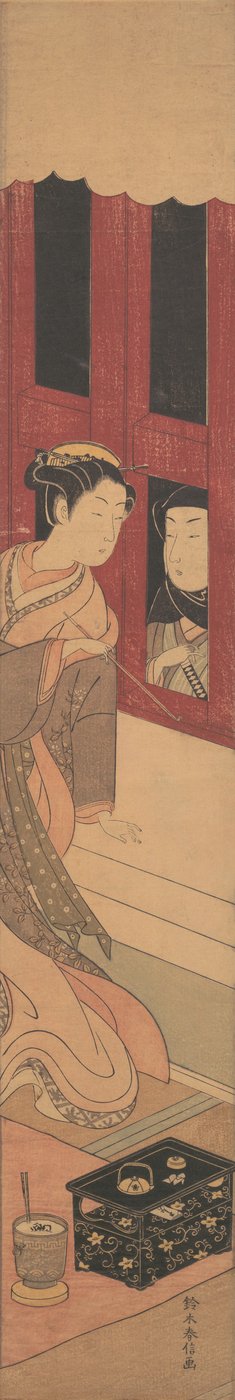 外の男、カリフォルニア州。 1770年頃。 1770年。 作： Suzuki Harunobu