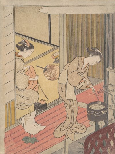 タオル掛けの帰りの帆、約。 1766年頃。 1766年。 作： Suzuki Harunobu