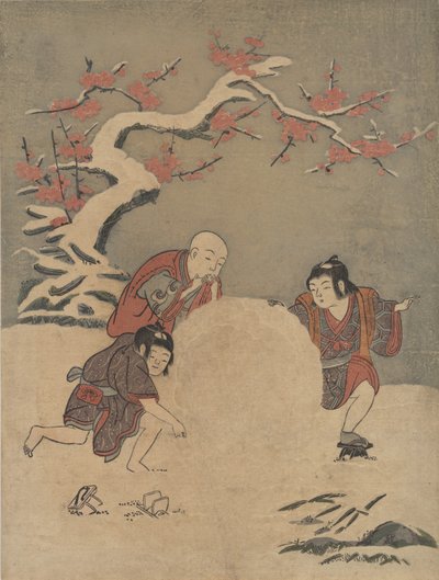 スノーボール、1770年、1770年。 作： Suzuki Harunobu