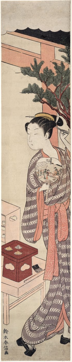 The Tea Stall - 鍵屋おせん 作： Suzuki Harunobu