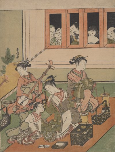 ウォッチャーとウォッチド、1764-72。、1764-72。 作： Suzuki Harunobu