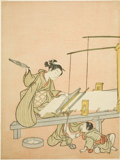 シャトルを投げる 作： Suzuki Harunobu