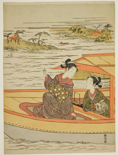 ボートに乗った二人の美女 作： Suzuki Harunobu