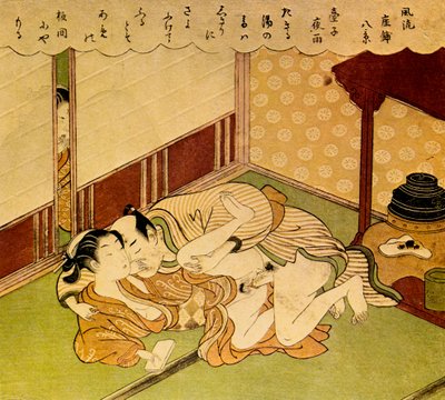 二人の恋人、c1750。 作： Suzuki Harunobu