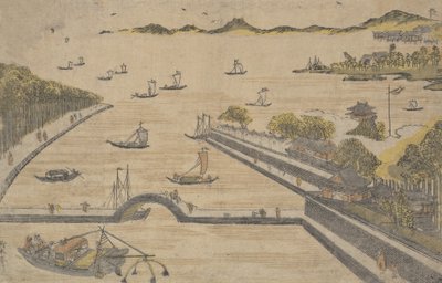 ヴィエｗ おｆ 深川、 江戸、 か。 １７６４。、 か。 １７６４。 作： Suzuki Harunobu