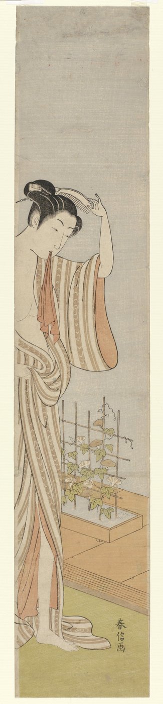 お風呂上がりの女性 作： Suzuki Harunobu