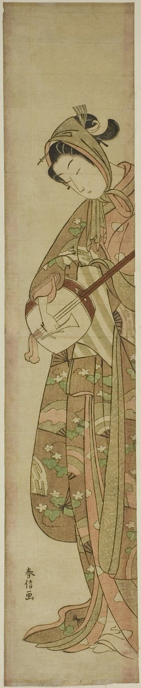 三味線を弾く女 作： Suzuki Harunobu
