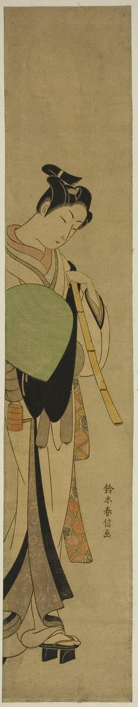 托鉢僧に扮した青年 作： Suzuki Harunobu