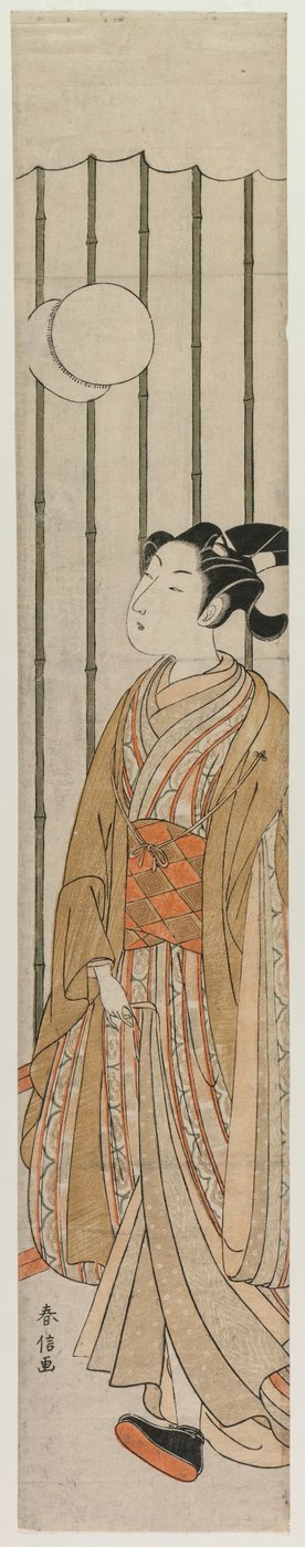 サッカーをしている若い男 作： Suzuki Harunobu