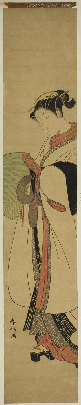 托鉢僧に扮した若い女性 作： Suzuki Harunobu