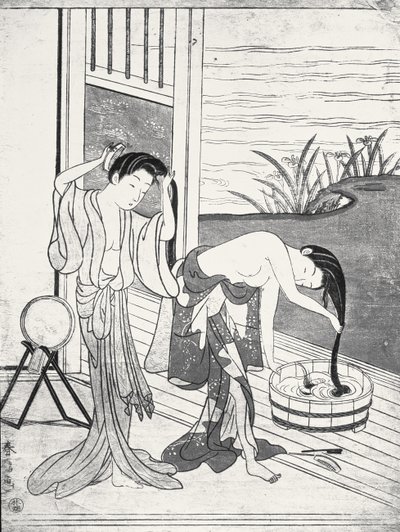 トイレで若い女性 作： Suzuki Harunobu