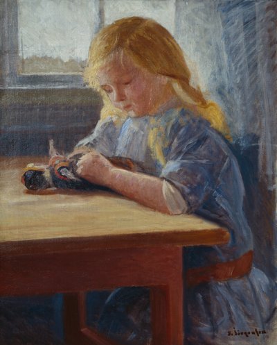 人形で遊ぶ女の子 作： Sven Jorgensen