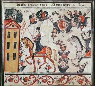 ナポレオンの飛行、1808（紙にトイレ） 作： Swedish School
