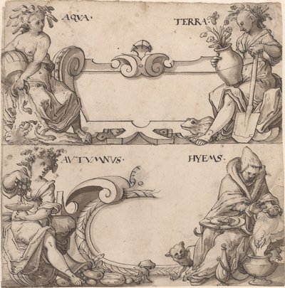 水と土/秋と冬 作： Swiss 16th Century