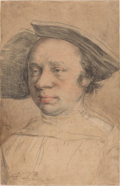 つば広帽子の男の肖像 作： Swiss 16th Century after Hans Holbein the Younger