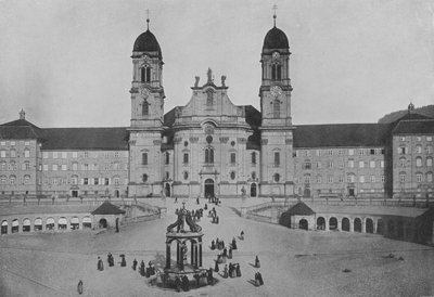Einsiedeln、修道院のファサード（モノクロ写真 作： Swiss Photographer