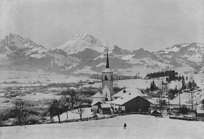 Le Moleson, Vue prise a Broc, Gruyere (白黒写真) 作： Swiss Photographer